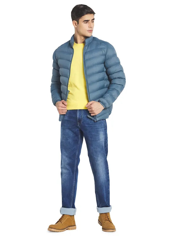 Mettle Men Blue Mock Collar Puffer Jacket