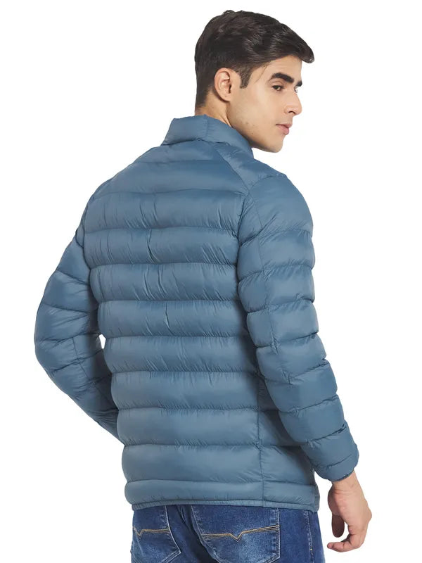 Mettle Men Blue Mock Collar Puffer Jacket