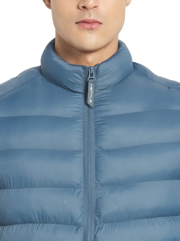 Mettle Men Blue Mock Collar Puffer Jacket