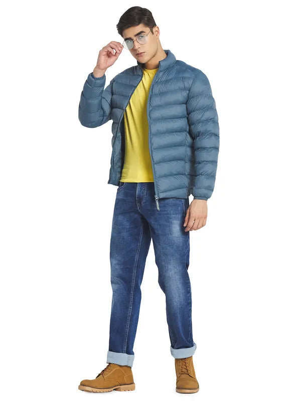 Mettle Men Blue Mock Collar Puffer Jacket