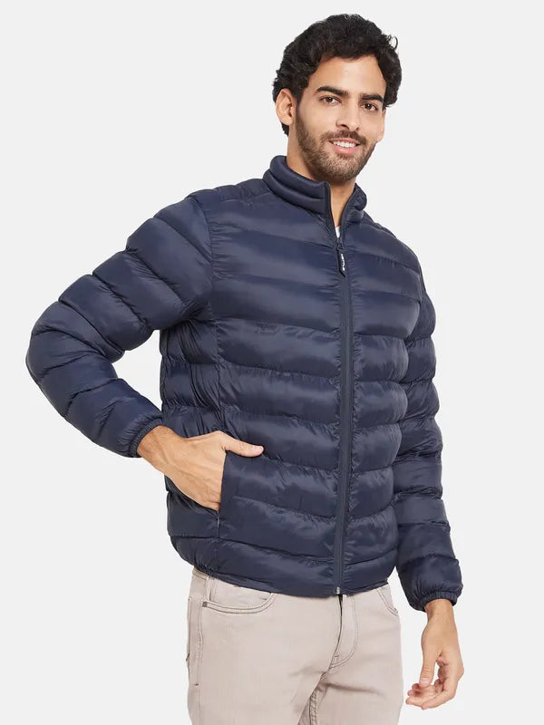 Mettle Men Navy Blue Woven Jacket