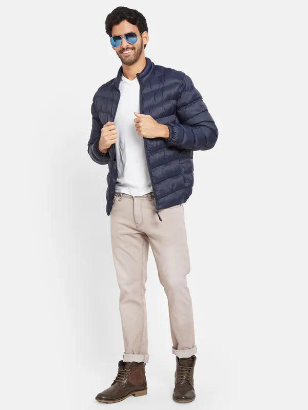 Mettle Men Navy Blue Woven Jacket