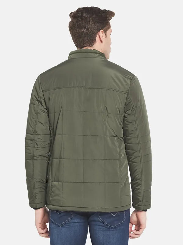 Men Olive Green Padded Jacket