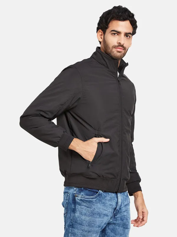 Mettle Men Black Woven Jacket