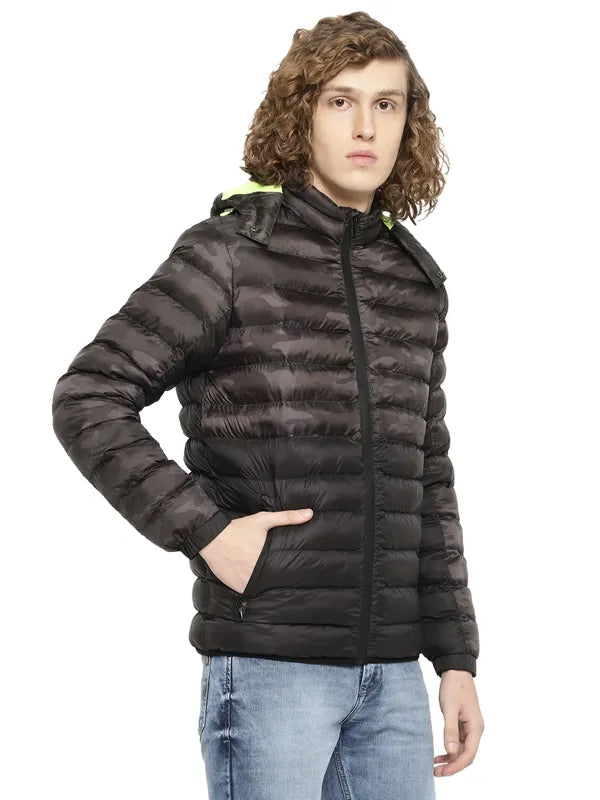 Mettle Men Grey Camouflage Puffer Jacket