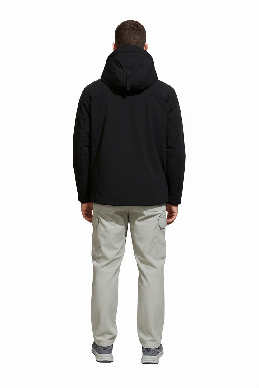 Men Hooded Solid Puffer Jacket