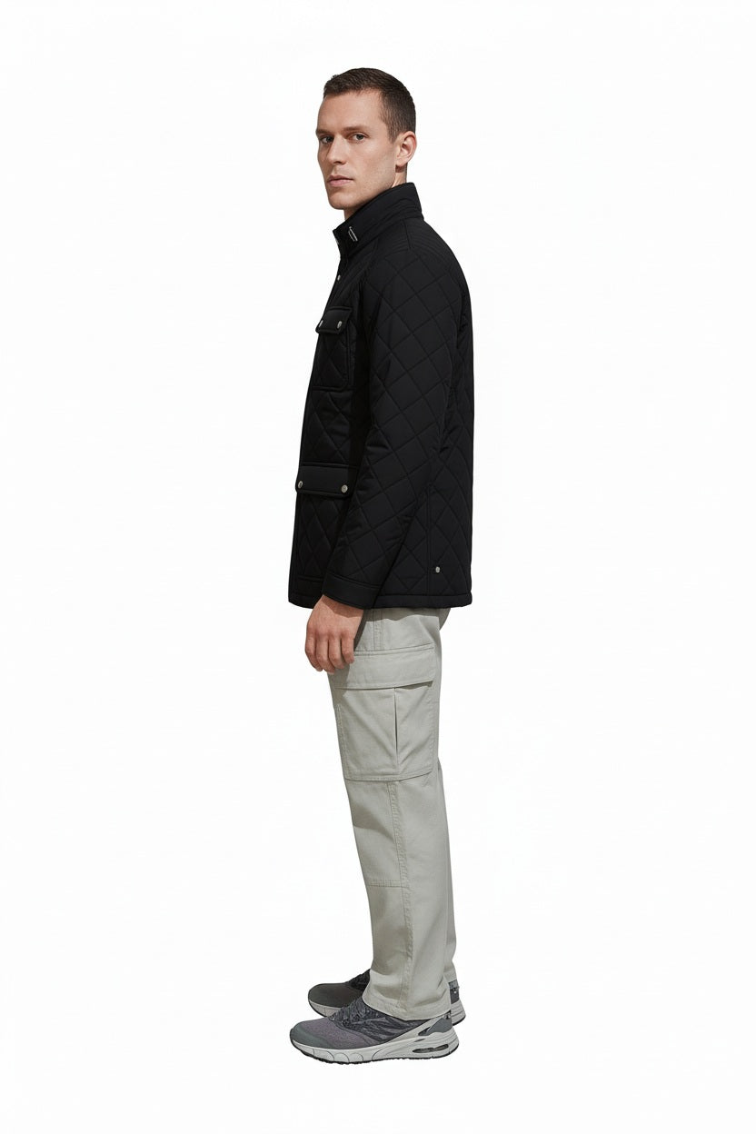 Men Black Lightweight Quilted Jacket