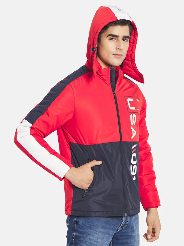 Mettle Men Red Colourblocked Sporty Jacket