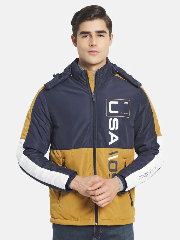 Mettle Men Yellow Colourblocked Padded Jacket