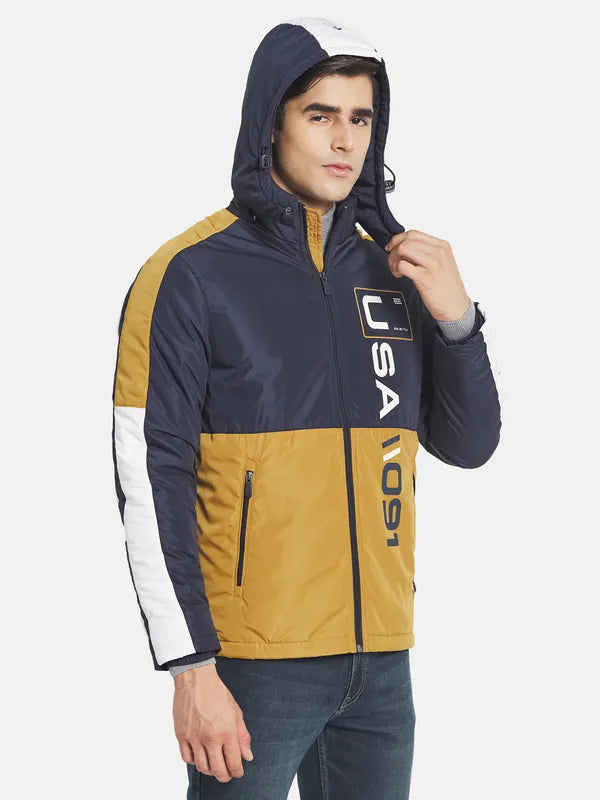 Mettle Men Yellow Colourblocked Padded Jacket