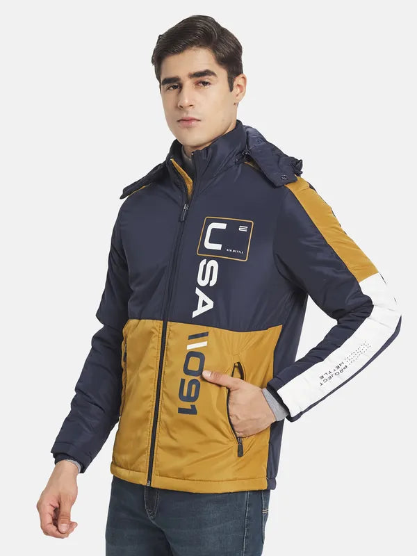 Mettle Men Yellow Colourblocked Padded Jacket