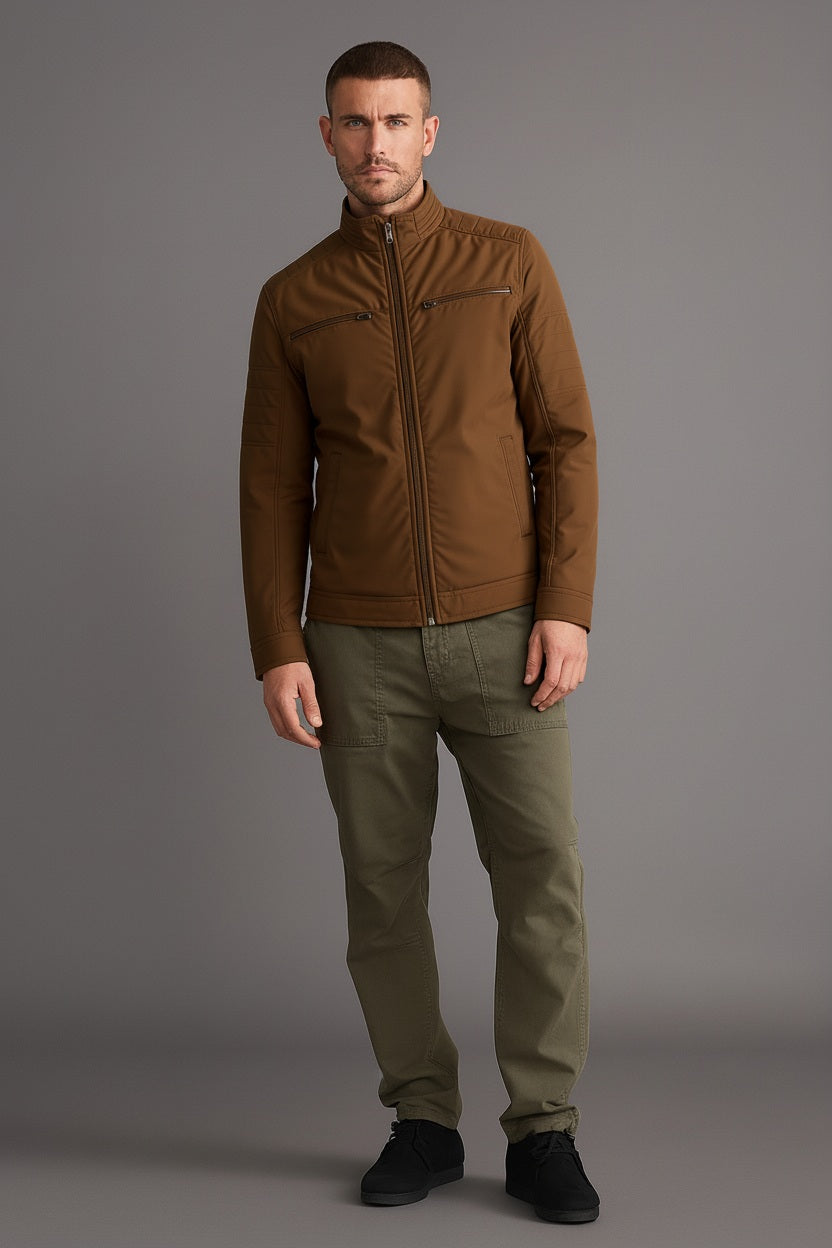 Men Solid Mandarin Jacket