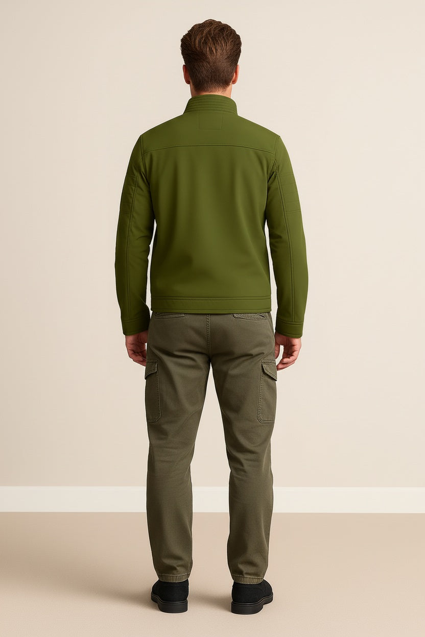 Men Solid Mandarin Jacket