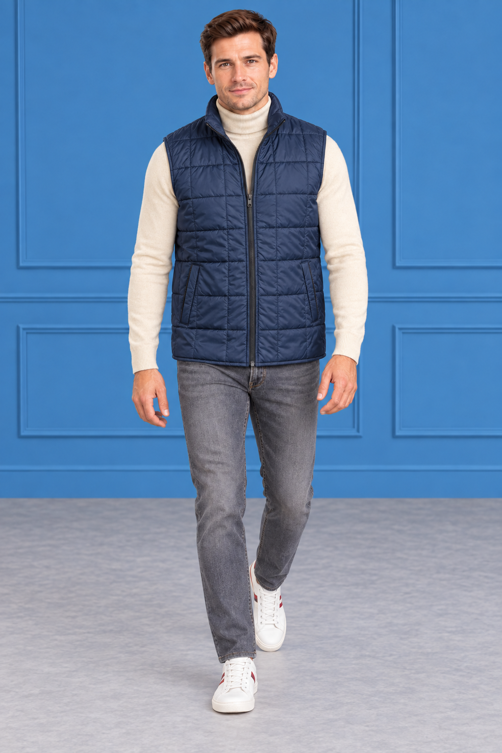 Men’s Wine Lightweight Reversible Woven Puffer Gilet – Regular Fit Sleeveless Jacket