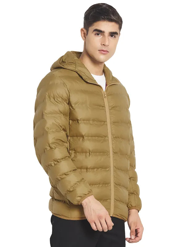 Mettle Men Yellow Solid Puffer Jacket