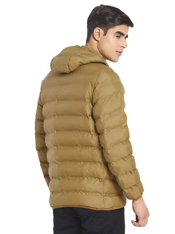 Mettle Men Yellow Solid Puffer Jacket