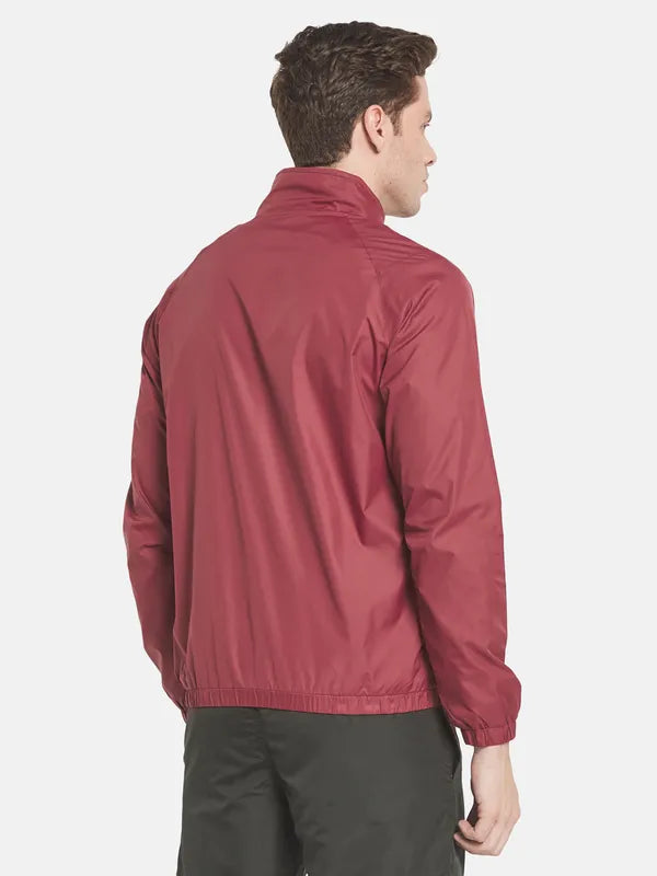 Men Coral Solid Sporty Jacket