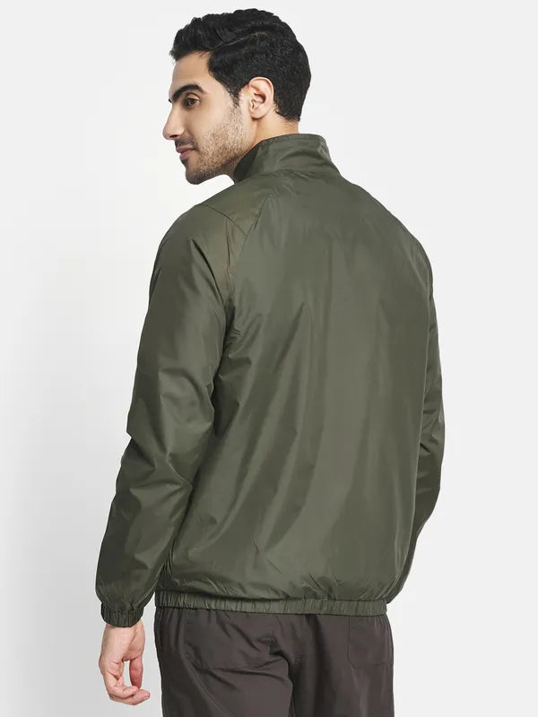 Men Olive Green Sporty Jacket