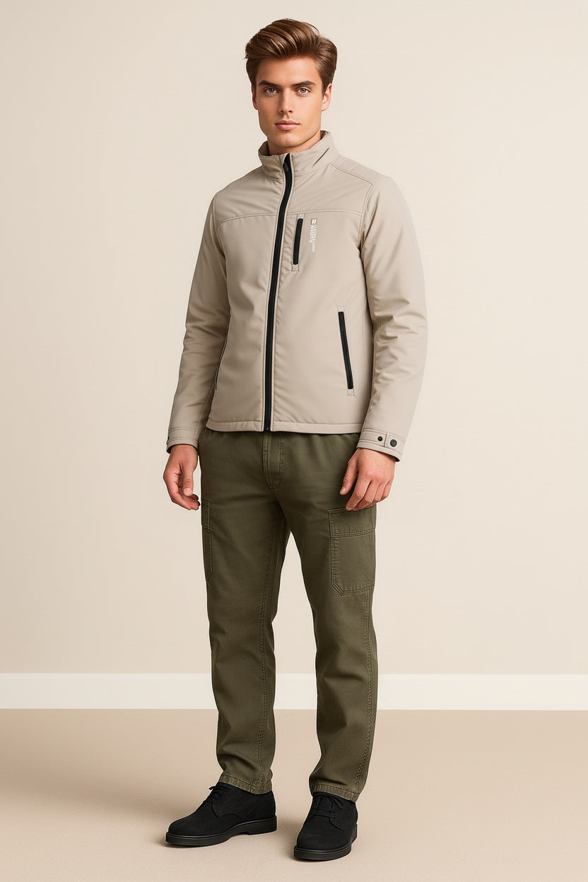 Men Stone Lightweight Woven Jacket