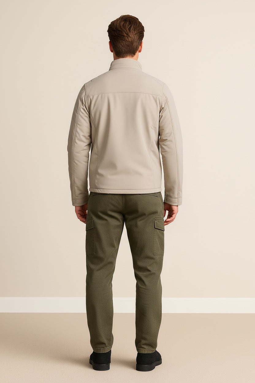 Men Stone Lightweight Woven Jacket