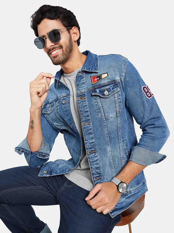 Mettle Men Blue Woven Jacket