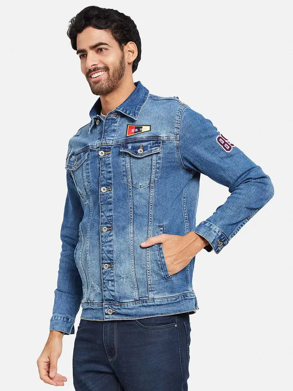 Mettle Men Blue Woven Jacket