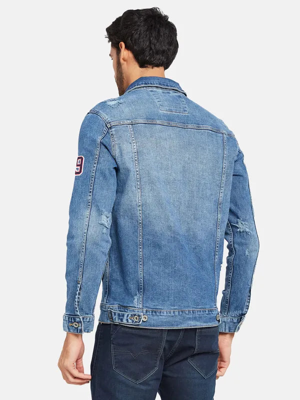 Mettle Men Blue Woven Jacket