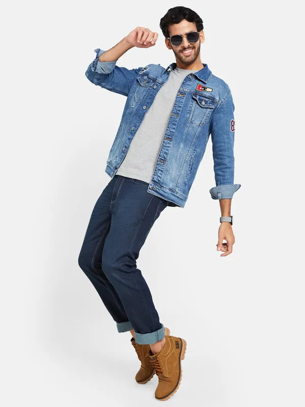 Mettle Men Blue Woven Jacket