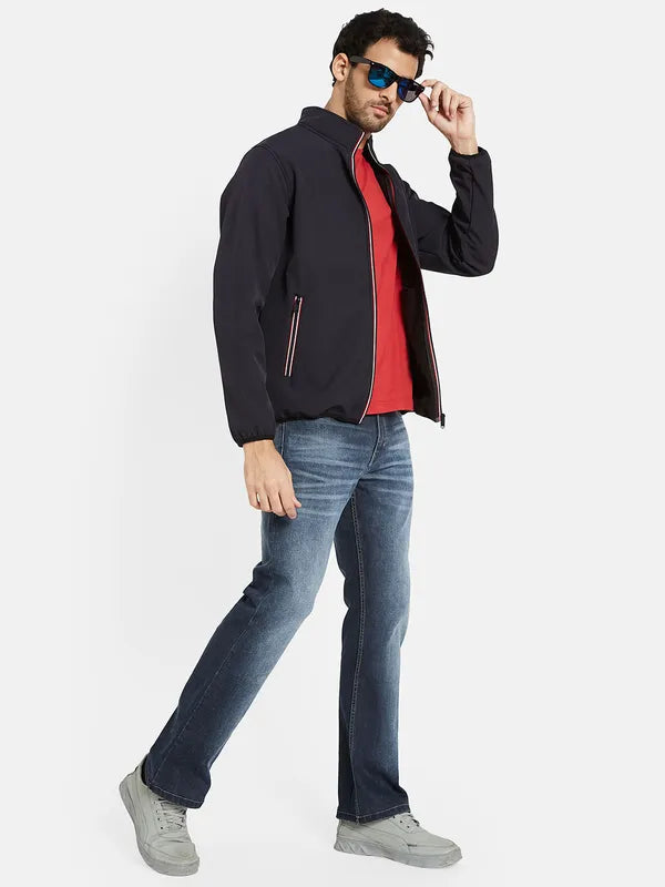 Mettle Men Navy Blue Bomber Jacket