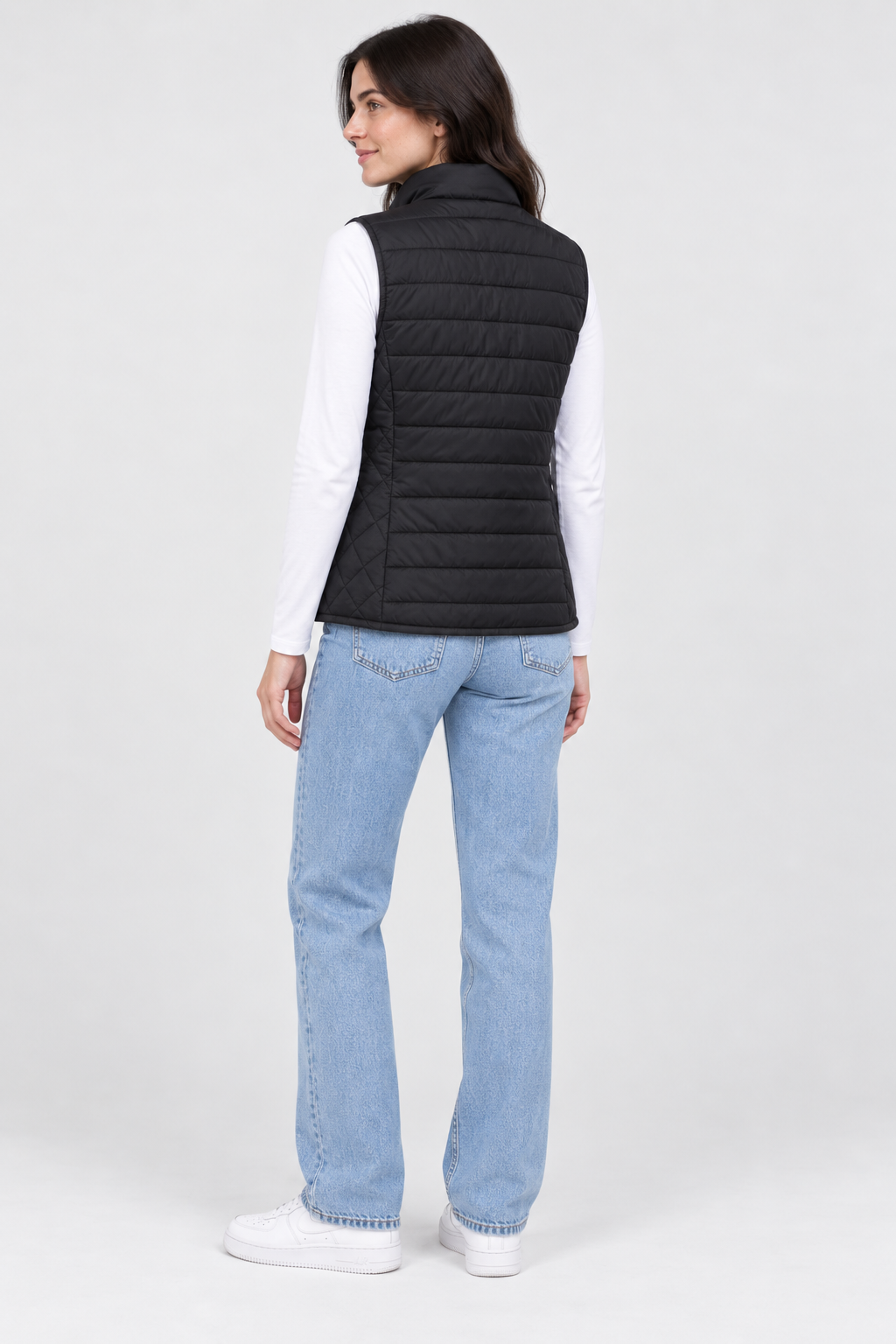 Women’s Black-Espresso Reversible Lightweight Ultra-Warm Puffer Gilet – Regular Fit