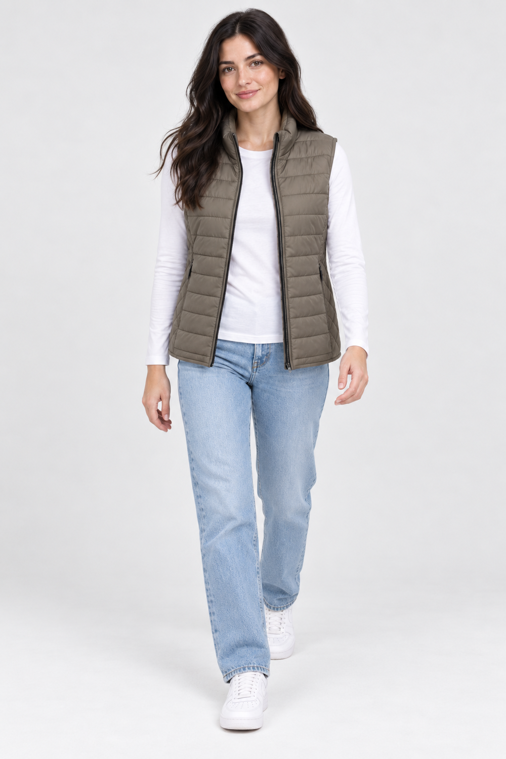 Women’s Black-Espresso Reversible Lightweight Ultra-Warm Puffer Gilet – Regular Fit