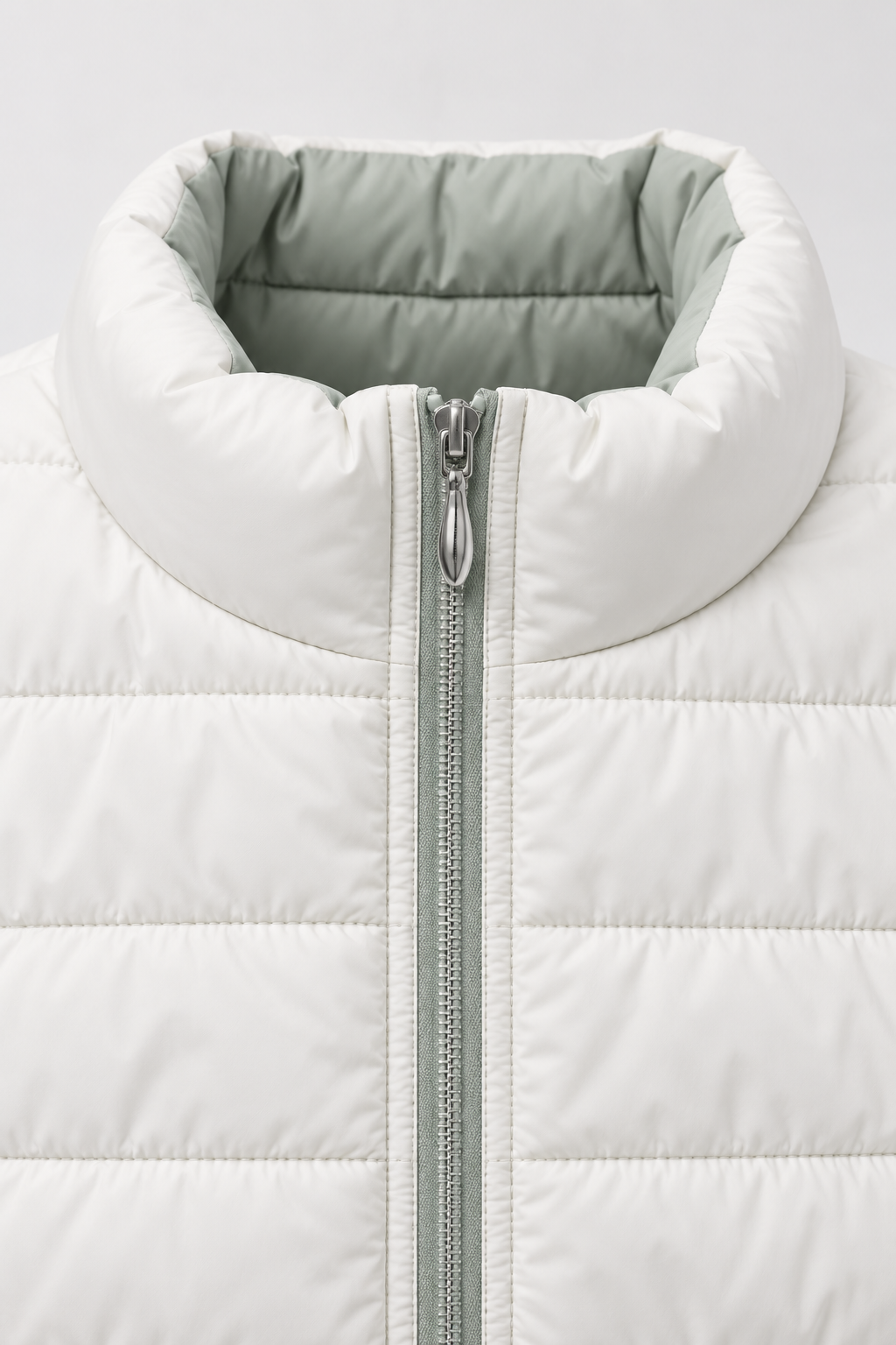 Women’s Dark Mint-Cream Reversible Lightweight Ultra-Warm Puffer Gilet – Regular Fit