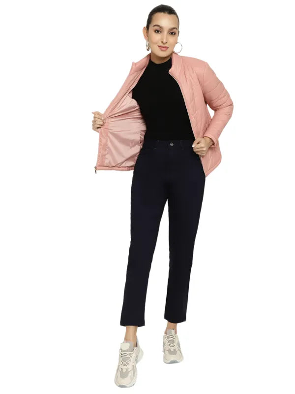 Mettle Women Pink Longline Open Front Jacket