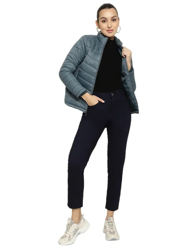 Mettle Women Green Bomber Jacket