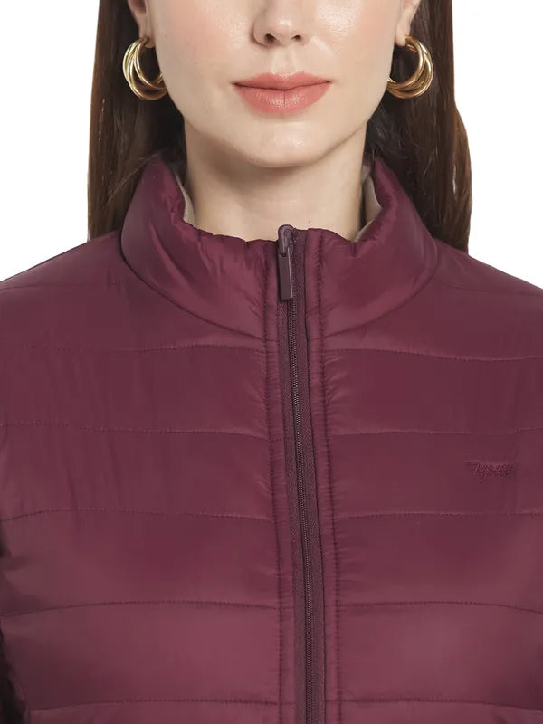 Mettle Women Maroon Padded Jacket