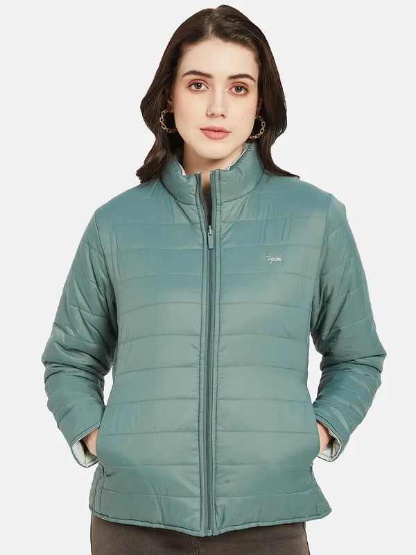 Mettle Women Olive Green Puffer Jacket