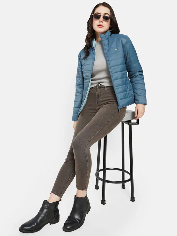 Mettle Women Blue Padded Jacket