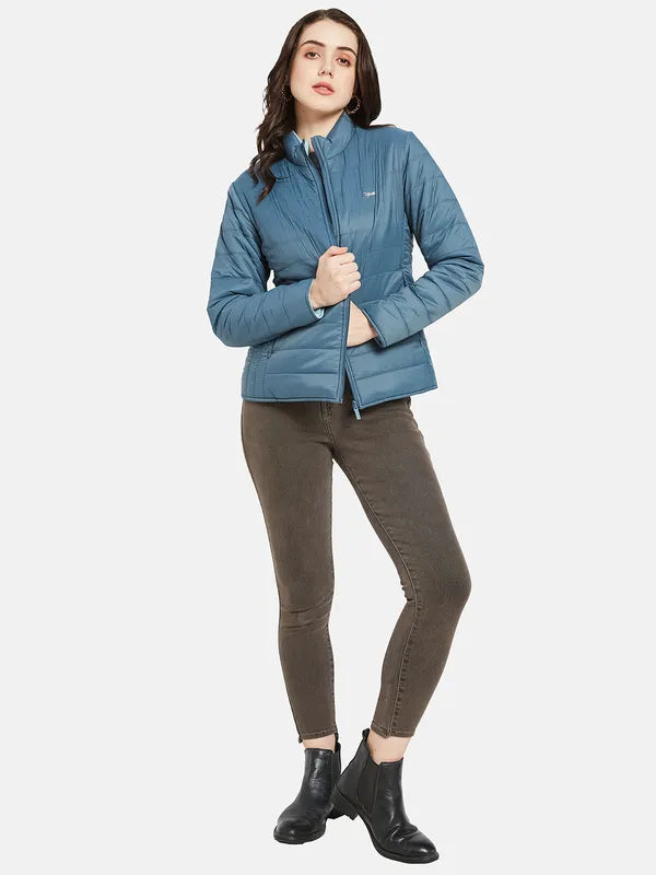 Mettle Women Blue Padded Jacket