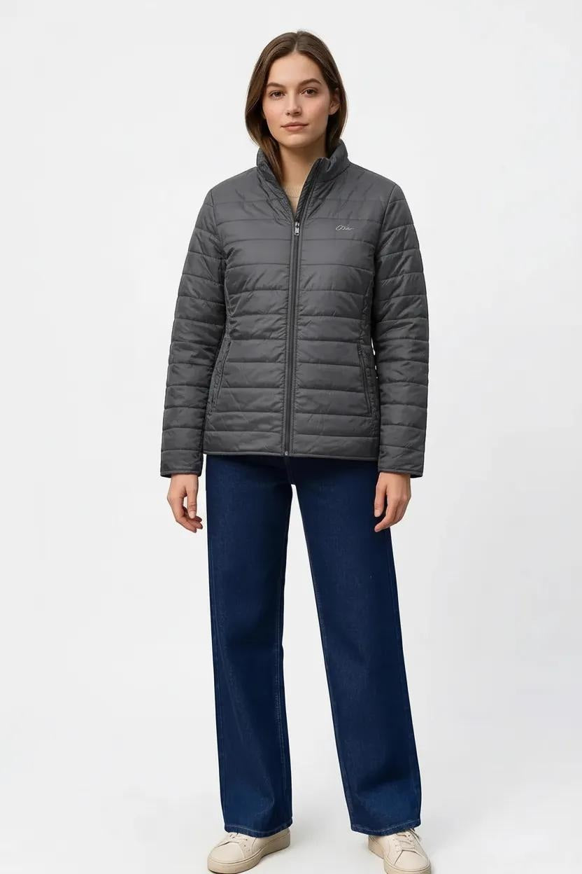 Women Solid Mandarin Neck Jacket