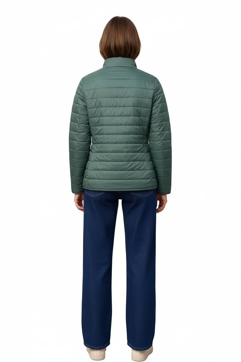 Women Solid Mandarin Neck Jacket