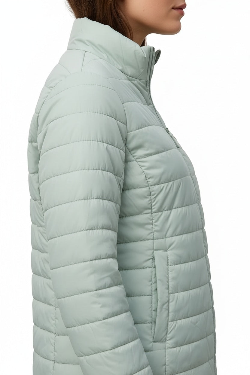 Women Solid Mandarin Neck Jacket