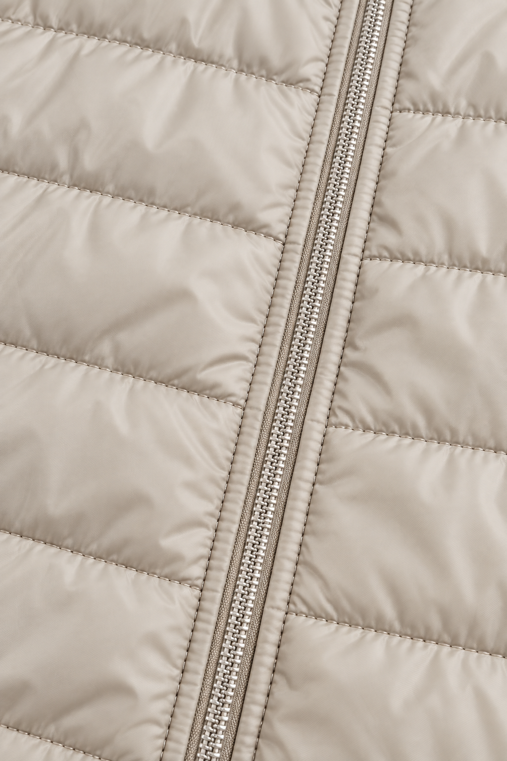 Women’s Lightweight Reversible Nylon Puffer Jacket – Champagne Beige Regular Fit