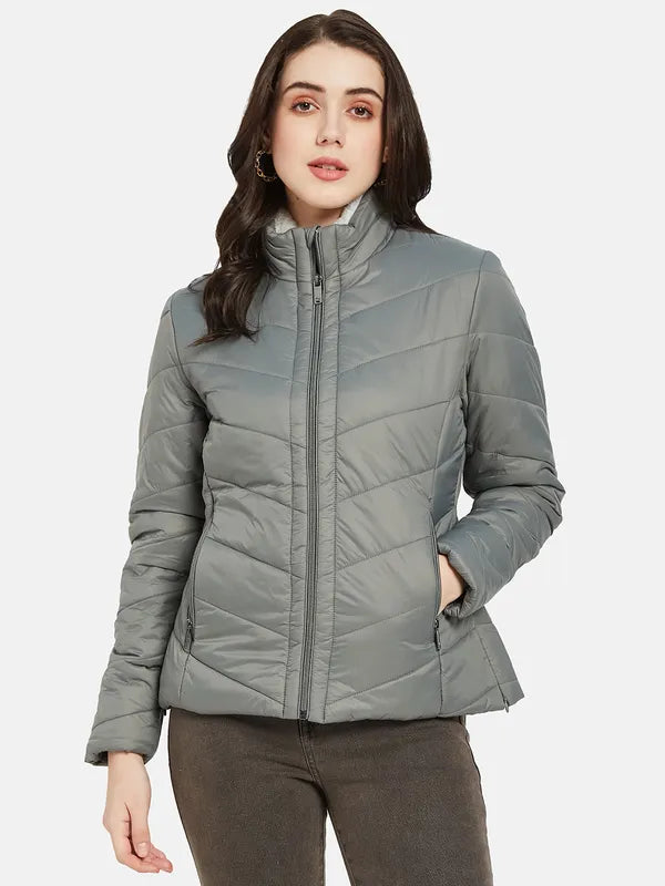 Mettle Women Olive Green Padded Jacket