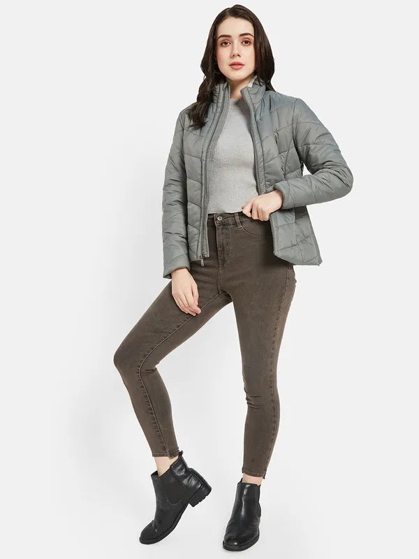 Mettle Women Olive Green Padded Jacket