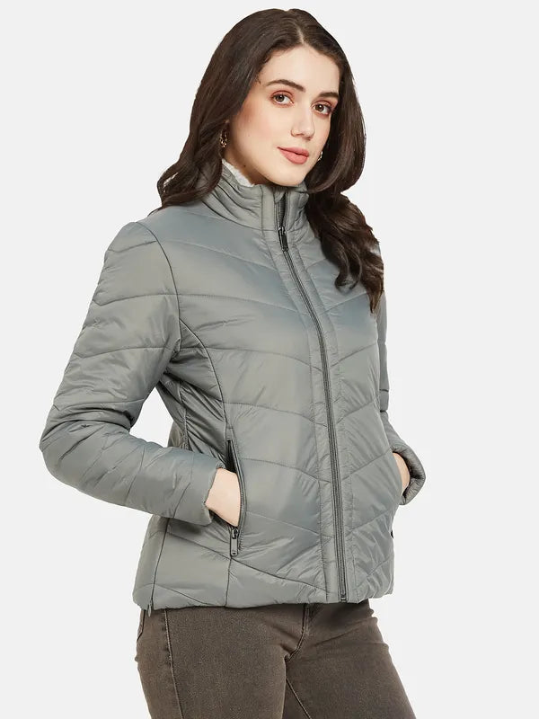 Mettle Women Olive Green Padded Jacket