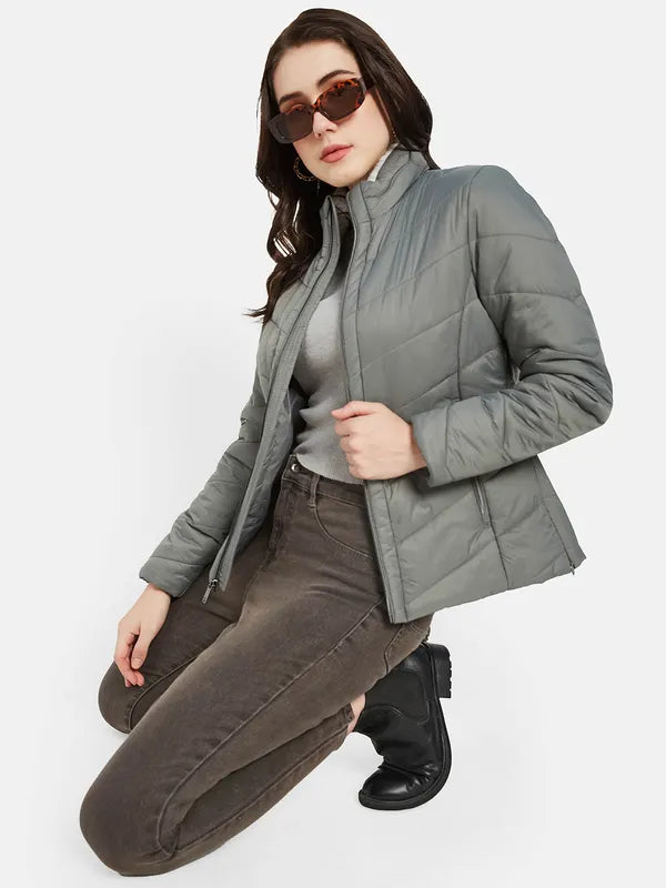 Mettle Women Olive Green Padded Jacket