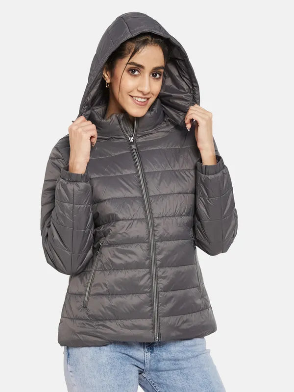 Mettle Women Charcoal Knitted Jacket