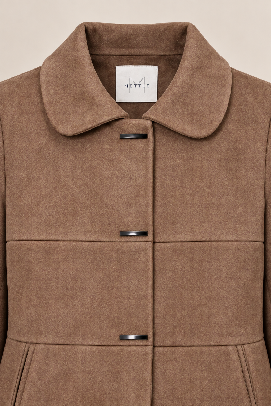 Women’s Regular Fit Knitted Suede Long Coat – Cocoa Brown