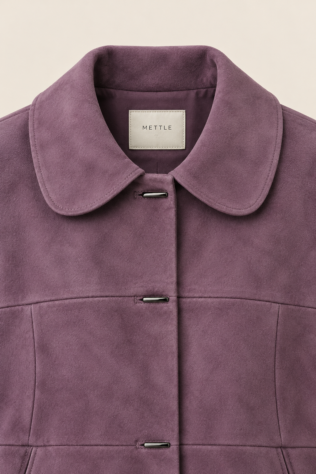 Women’s Regular Fit Knitted Suede Long Coat – Plum