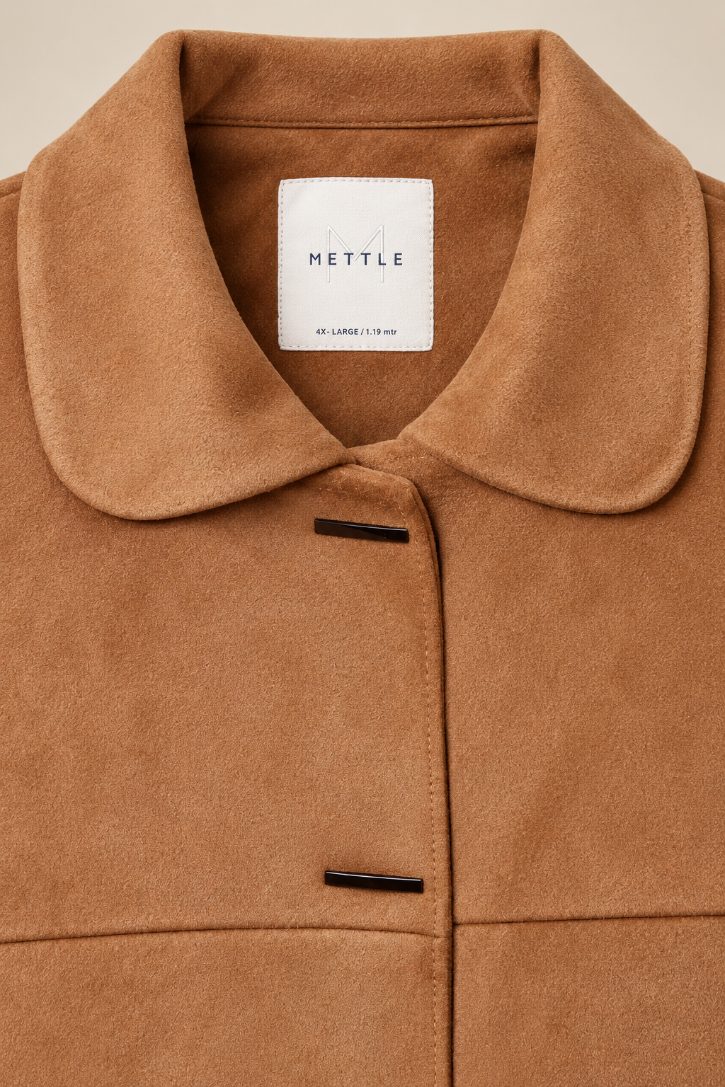 Women’s Regular Fit Knitted Suede Long Coat – Tan